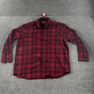 The Foundry Supply Co. Button-Down Flannel Shirt 2XL Long Sleeve Red Plaid